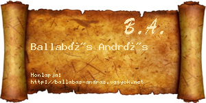 Ballabás András névjegykártya