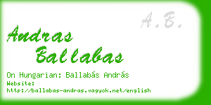 andras ballabas business card