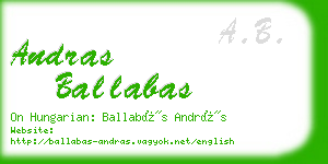 andras ballabas business card